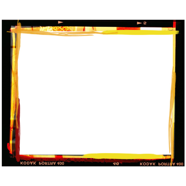 Medium format color film frame. Blank large format blank film negative or picture frame, free photo space. - Photo, Image