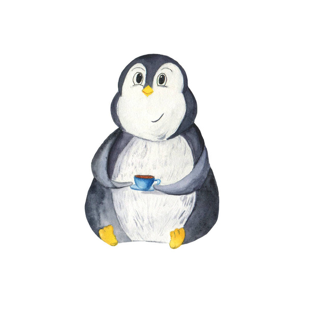 Aquarelle Animal Pingouin Enfants Fête Bannière
