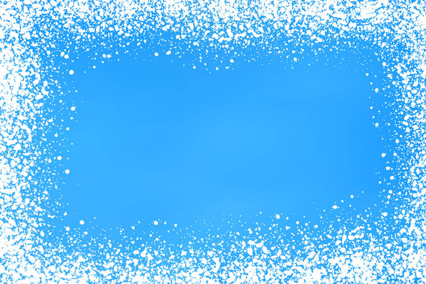 Fondo blu con neve. Sfondo festivo per un Natale e un Anno nuovo arredamento festivo. - Vettoriali, immagini