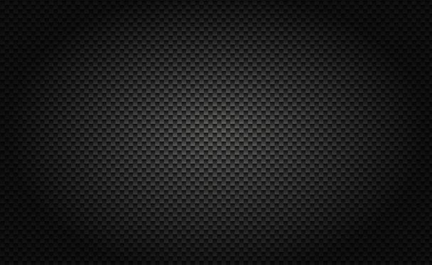 Panoramic texture of black and gray carbon fiber - illustration - Vektor, Bild