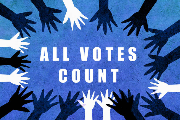 All votes count. Protest design calling for equality and respect after the 2020 us presidential elections. - Photo, Image