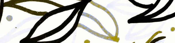 Khaki Tropical Drawing. Sky Tie Dye Brush. Bright Artistic Design. Black Botanic Print. Blue Messy Canva. Dyeing Graffiti. White Abstract Panorama. - Photo, image