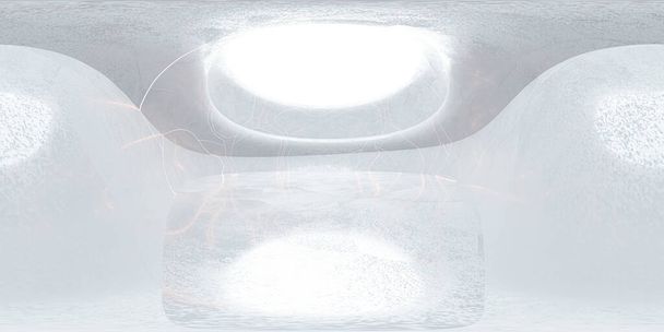 360 equi rechthoekig panorama modern futuristisch abstract wit render 3d illustratie - Foto, afbeelding
