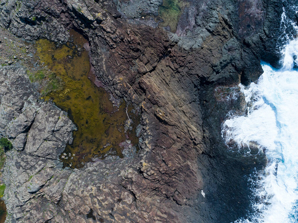 Aerial view of the rocks at Kaleula Head in Kiama on the New South Wales south coast in Australia - 写真・画像