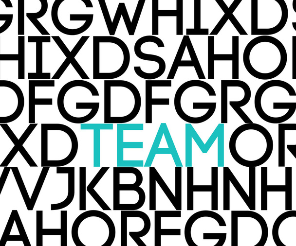 team in tekst - Foto, afbeelding