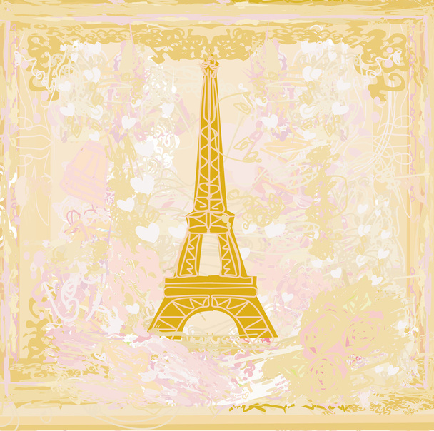 vintage retro Eiffel tower card  - Vecteur, image