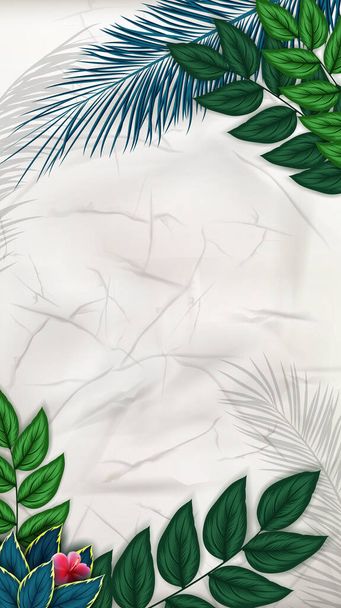 Vektor-Illustration exotischer Muster mit tropischen Blättern Hintergrund - Vektor, Bild