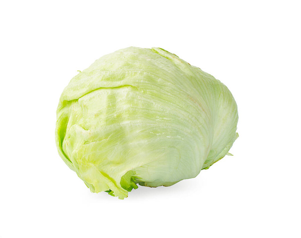 Green Iceberg lettuce an isolated on White Background - Foto, Imagen
