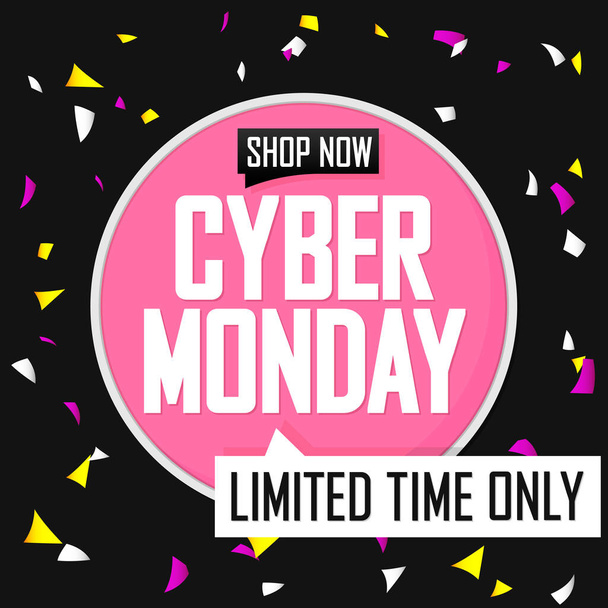 Cyber Monday Sale, banner design template, clearance offer, end of season deal, dont miss out, vector illustration - Vettoriali, immagini