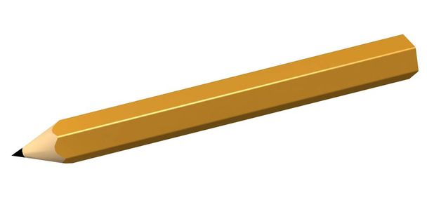 Keltainen yhden kynän värikäs nimitys. 3D-renderointi. - Valokuva, kuva