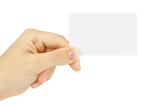 Blank business card in a hand - Photo, Image