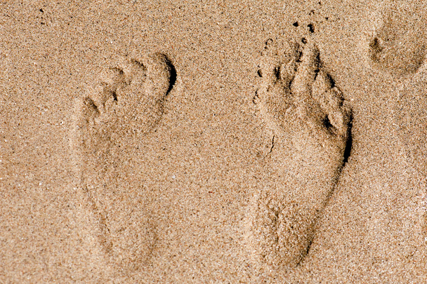 Fußabdruck im Sandmakro - Foto, Bild