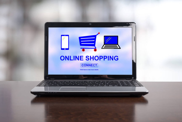 Concepto de compras en línea en una pantalla portátil - Foto, Imagen