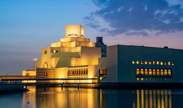 Obraz w tle stolicy Kataru. Punkt orientacyjny Kataru - Zdjęcie, obraz