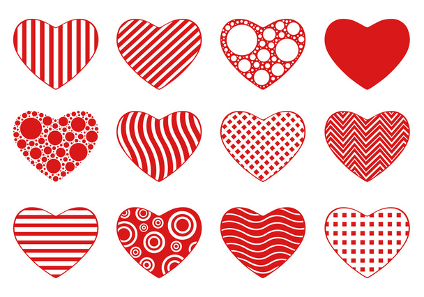 Set of different hearts - Vector, Image