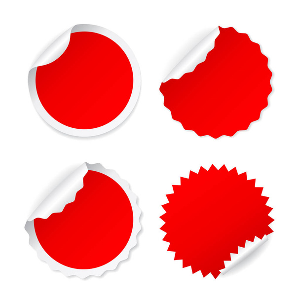 Red round sticker collection - Vector, afbeelding