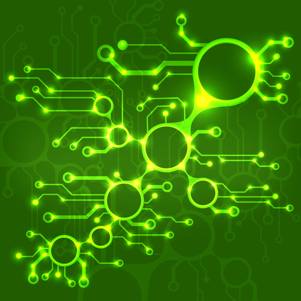 Circuit board techno background. EPS10 vector illustration pattern - Vektör, Görsel