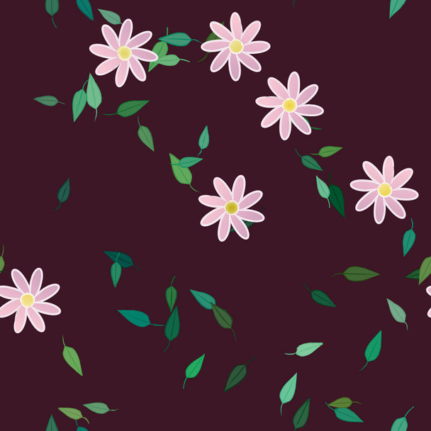abstraktní květ a listoví, květiny kvetoucí tapety, vektorové ilustrace - Vektor, obrázek