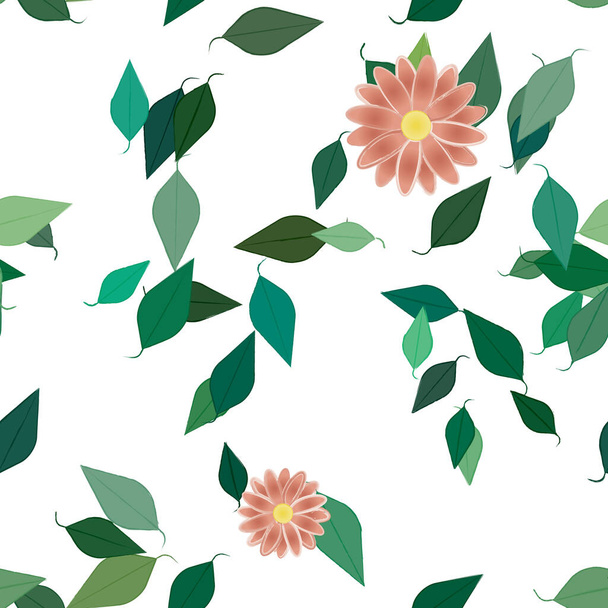 abstract blossom and foliage, flowers bloom wallpaper, vector illustration - Vettoriali, immagini