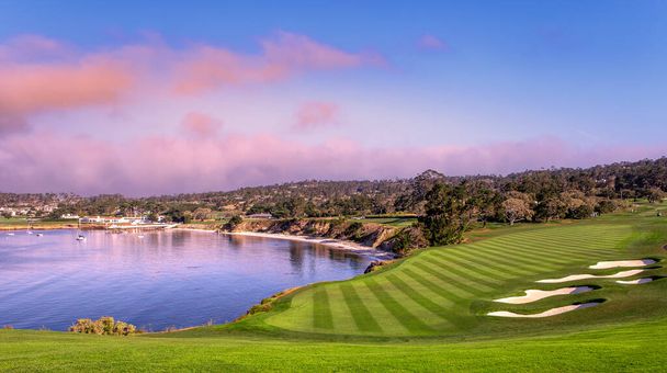 A view of Pebble Beach golf  course, Hole 6, Monterey, California, USA - Foto, Imagen