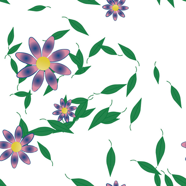 abstract blossom and foliage, flowers bloom wallpaper, vector illustration - Vector, Image