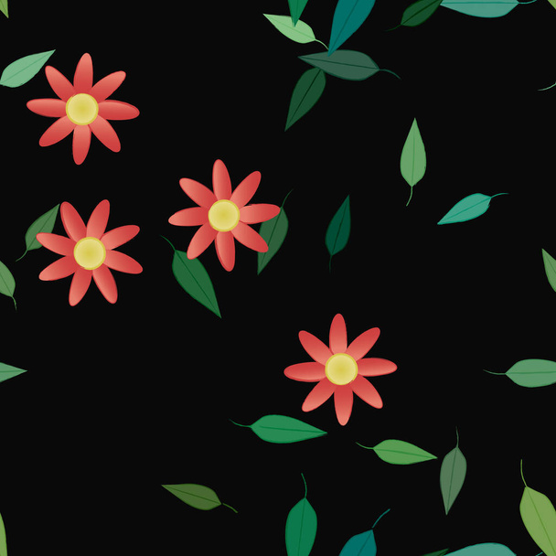 Blossom foliage, flowers bloom wallpaper, vector illustration. - Vettoriali, immagini