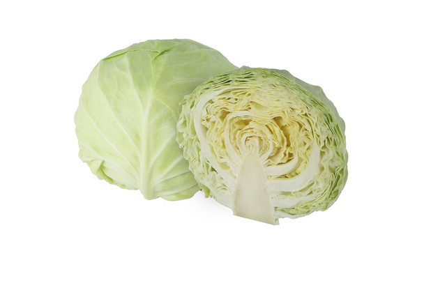Cabbage isolated on white background. - Foto, Imagen