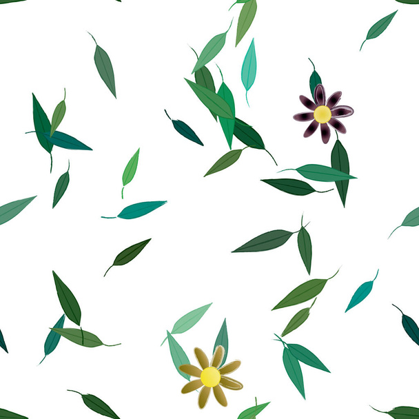 абстрактний цвіт і листя, квіти розквітають шпалери, Векторні ілюстрації
 - Вектор, зображення