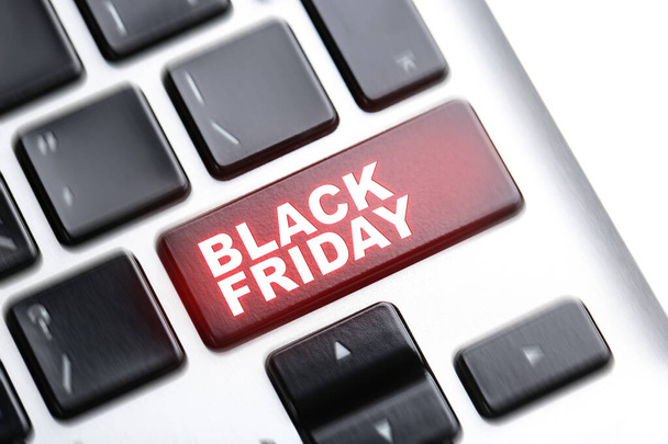 Background of new computer keyboard with text Black Friday - Fotografie, Obrázek