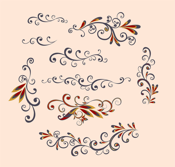Vektorový dekorativní design Paisley, květinové prvky. - Vektor, obrázek