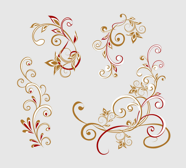 Vector decorative design Paisley, floral elements. - ベクター画像