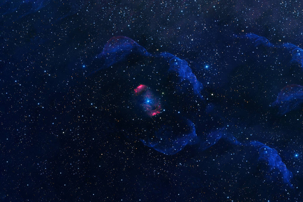 Piękna niebieska galaktyka w kosmosie. Elementy tego obrazu dostarczone przez NASA. Wysokiej jakości zdjęcie - Zdjęcie, obraz