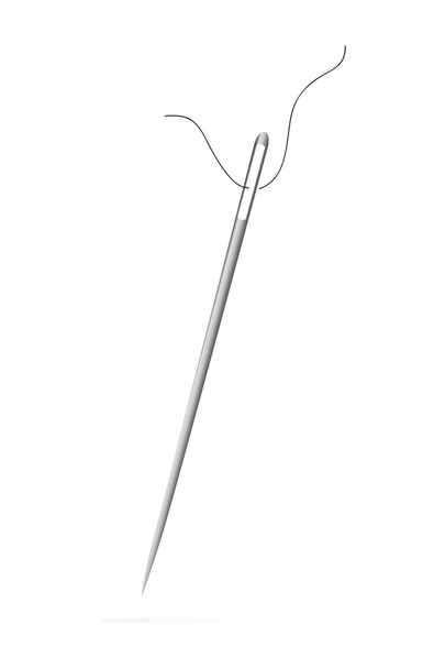 eine Vektorillustration einer Nadel mit Faden - Vektor, Bild
