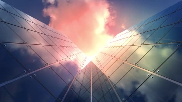 Барвисте небо перекриває офісні будівлі в діловому центрі міста
 - Кадри, відео