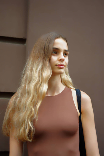 Guests photographed on the street before the fashion show arrive at the fashion show of the designer Simona Marziali - September 2020 - Φωτογραφία, εικόνα