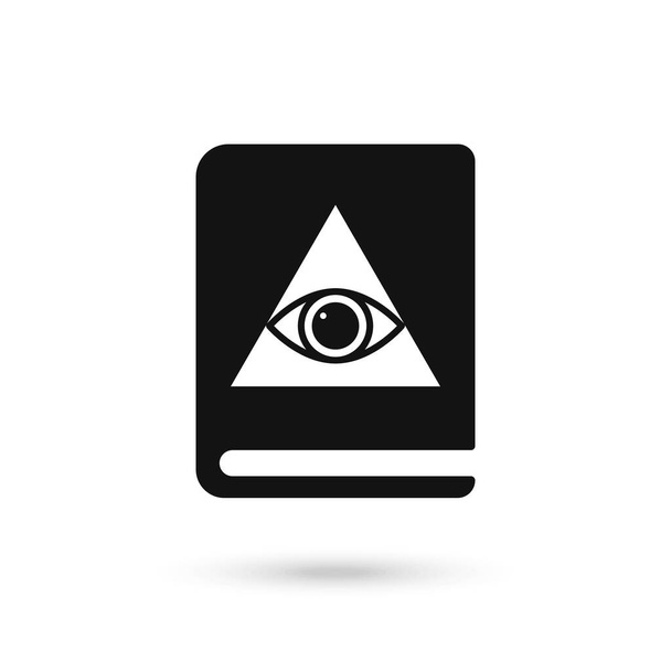 Icon of book about occult symbol. Book with an all-seeing eye. Vector graphics - Vector, Image