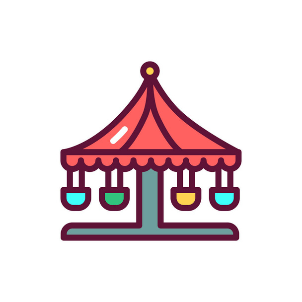 Public carousel color line icon. Isolated vector element. - Vector, Image
