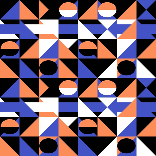 Classic retro geometric wallpaper inspired by bauhaus design. Vector background EPS 8. - Vector, Image
