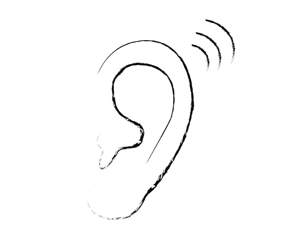 Ear on a white background. Symbol. Vector illustration. - Vector, Image