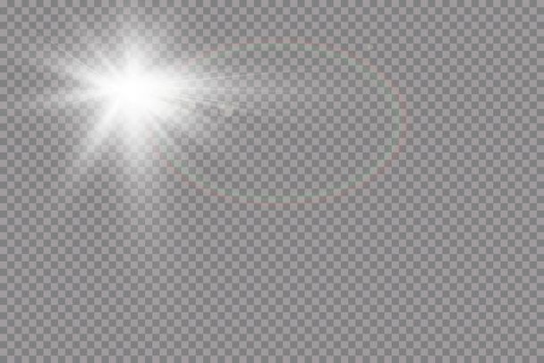 Efecto de luz de destello de lente especial de luz solar transparente vectorial.  - Vector, Imagen