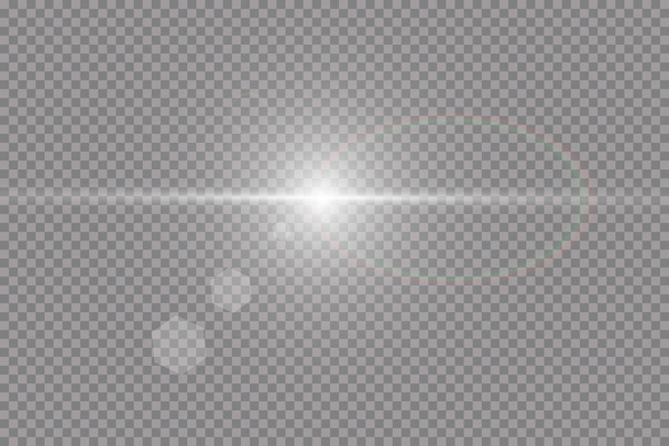 Vektor átlátszó napfény speciális lencse fáklya fényhatás.  - Vektor, kép