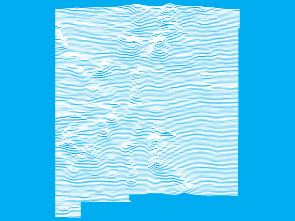 ブルー・スムーズ・トポグラフィック・リリーフ・ピークとバレー地図ニューメキシコ州 - ベクター画像