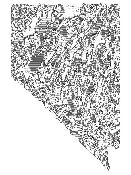 Mapa topográfico de los picos y valles del estado federal de Nevada - Vector, Imagen