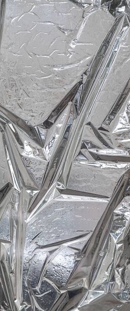 Texture of a rumpled aluminium foil - Φωτογραφία, εικόνα