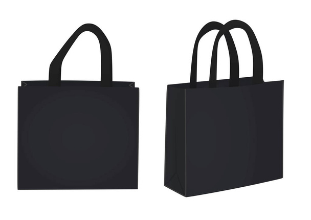 Černá nákupní taška. vektorová ilustrace - Vektor, obrázek