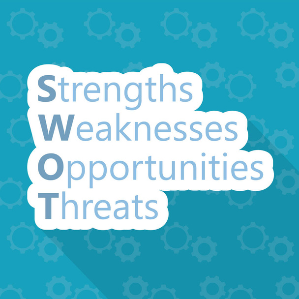 SWOT, Strengths Weaknesses Opportunities Threats concept - vector illustration - Vector, Image