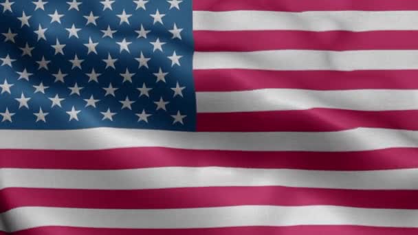 Realistisch wapperen vlag VS of Amerika close-up - Video