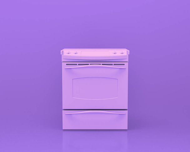кухонная техника в одноцветной одноцветной розово-фиолетовой комнате, 3d рендеринг, кухонные инструменты и машины, изолированные - Фото, изображение