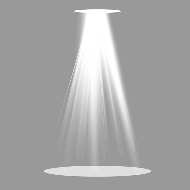 Vektor-Scheinwerfer. Lichteffekte.Leuchten isolierte weiße transparente Lichteffekte. Abstraktes Special Effect Element Design. - Vektor, Bild