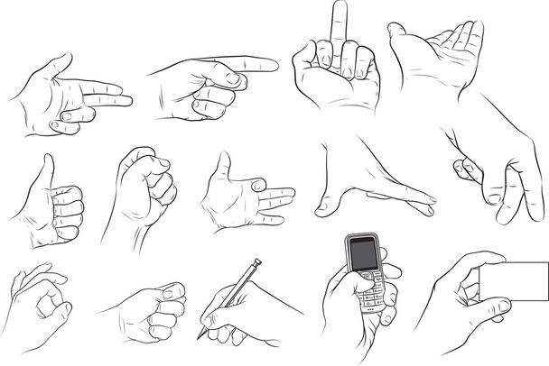 handen - Vector, afbeelding